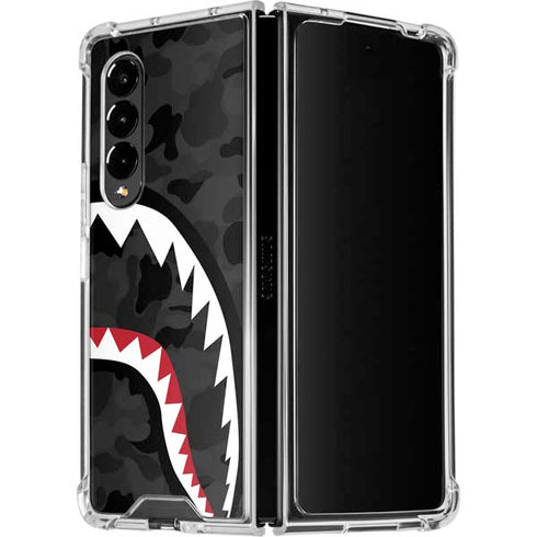Shark Teeth Grey Street Camo Galaxy Z Fold4 5G Clear Case
