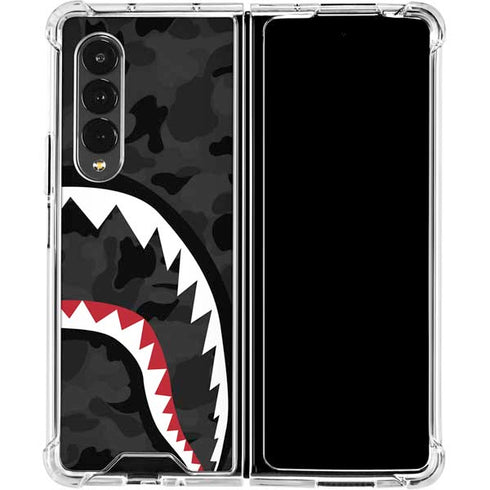 Shark Teeth Grey Street Camo Galaxy Z Fold4 5G Clear Case