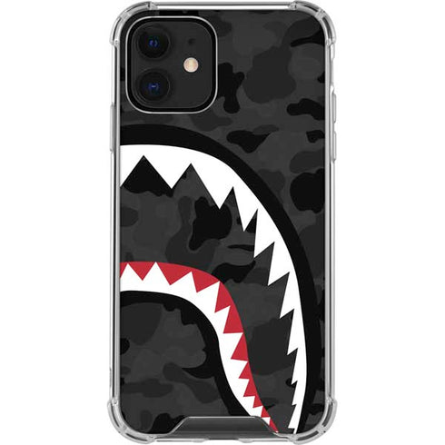 Shark Teeth Grey Street Camo iPhone 12 Clear Case