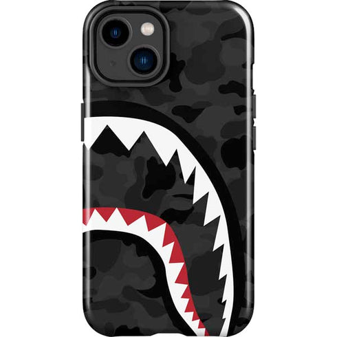 Shark Teeth Grey Street Camo iPhone 15 Plus Impact Case