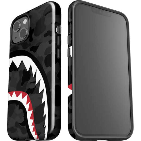Shark Teeth Grey Street Camo iPhone 14 Plus Impact Case