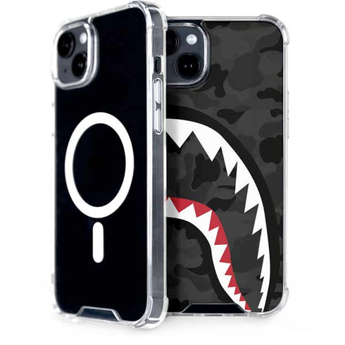 Shark Teeth Grey Street Camo iPhone 15 Plus MagSafe Case