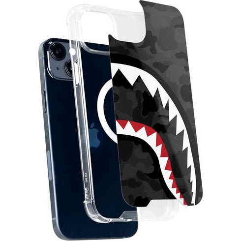 Shark Teeth Grey Street Camo iPhone 15 Plus MagSafe Case