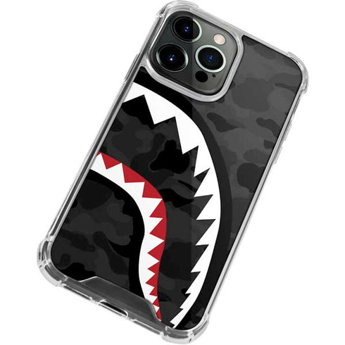 Shark Teeth Grey Street Camo iPhone 14 Pro Clear Case