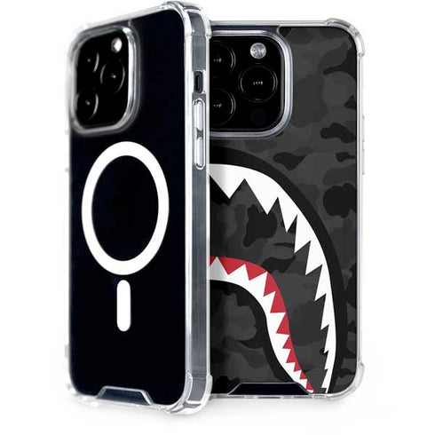 Shark Teeth Grey Street Camo iPhone 15 Pro MagSafe Case