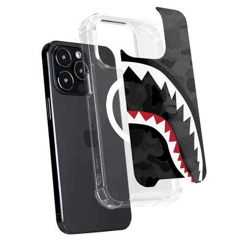Shark Teeth Grey Street Camo iPhone 15 Pro MagSafe Case