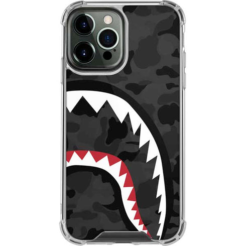 Shark Teeth Grey Street Camo iPhone 15 Pro Max Clear Case