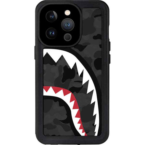 Shark Teeth Grey Street Camo iPhone 14 Pro Waterproof Case
