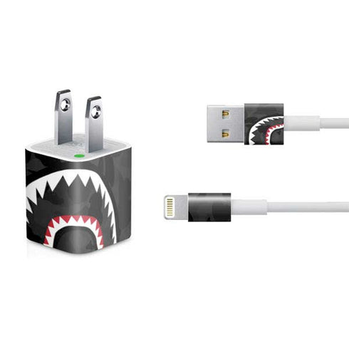Shark Teeth Grey Street Camo iPhone Charger (5W USB) Skin