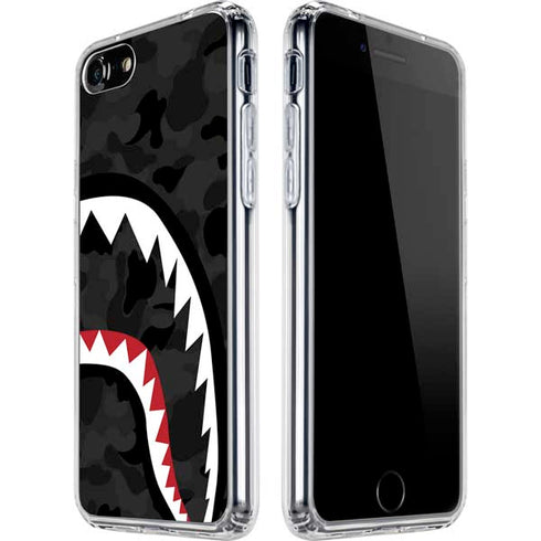 Shark Teeth Grey Street Camo iPhone SE (2nd & 3rd Gen) Clear Case