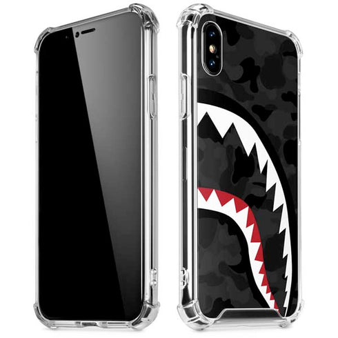 Shark Teeth Grey Street Camo iPhone XS Max Clear Case