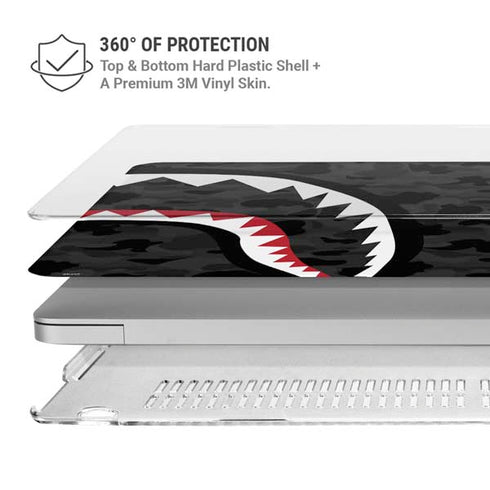 Shark Teeth Grey Street Camo MacBook Air 15in (2023-2025) Case plus Skin