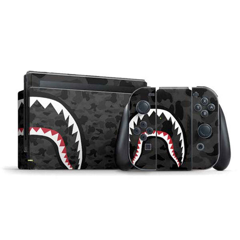 Shark Teeth Grey Street Camo Nintendo Switch Bundle Skin