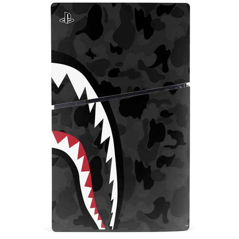 Shark Teeth Grey Street Camo PS5 Slim Digital Edition Bundle Skin