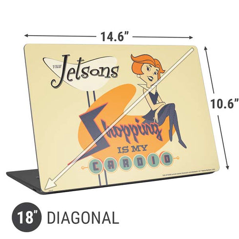 The Jetsons Shopping Is My Cardio Universal Laptop 18in (14.6 x 10.6in) Skin
