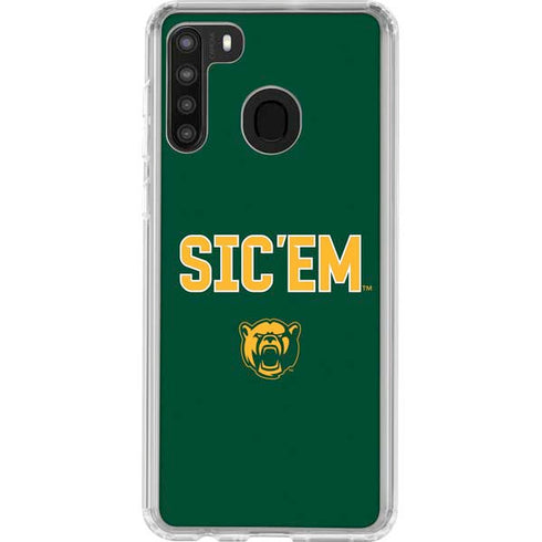 Baylor University Sic Em Green Galaxy A21 Clear Case
