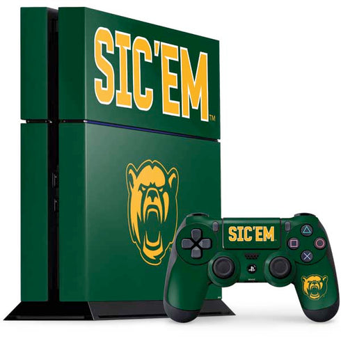 Baylor University Sic Em Green PS4 Console and Controller Bundle Skin