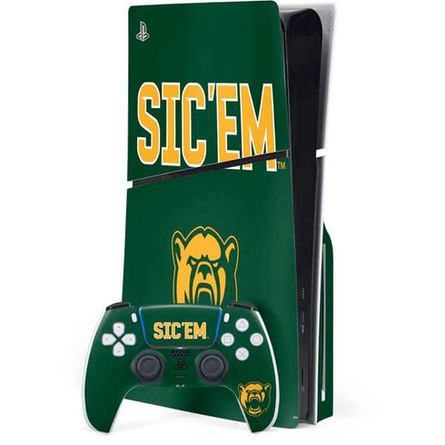 Baylor University Sic Em Green PS5 Slim Disk Bundle Skin