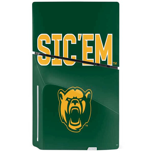 Baylor University Sic Em Green PS5 Slim Disk Console Skin