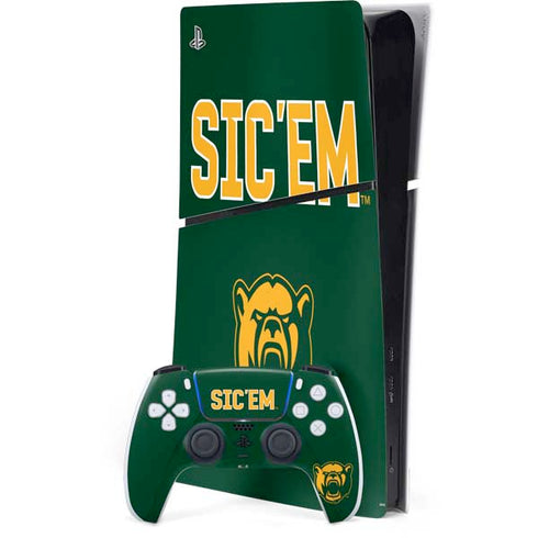 Baylor University Sic Em Green PS5 Slim Digital Edition Bundle Skin