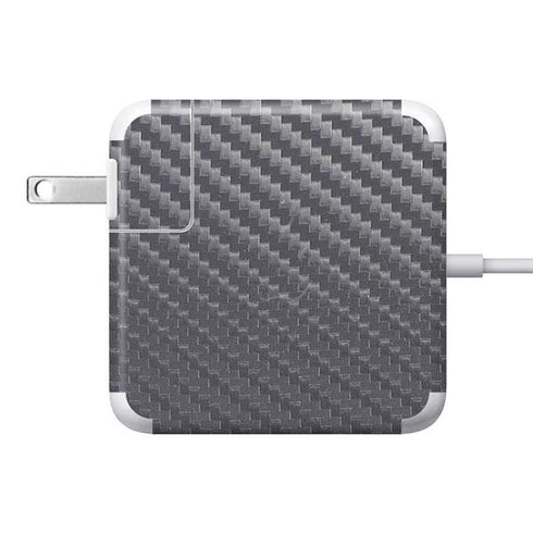 Silver Carbon Fiber Specialty Texture Material 85W Power Adapter (15 and 17 inch MacBook Pro Charger) Skin