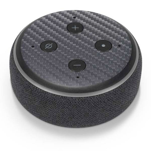 Silver Carbon Fiber Specialty Texture Material Amazon Echo Dot Skin