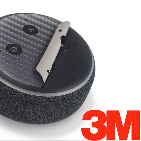 Silver Carbon Fiber Specialty Texture Material Amazon Echo Dot Skin