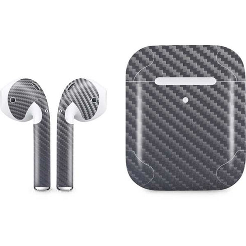 Silver Carbon Fiber Specialty Texture Material Apple AirPods 2 Skin