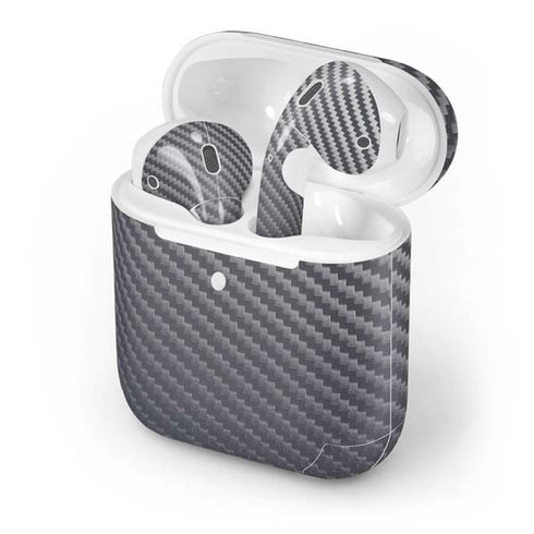 Silver Carbon Fiber Specialty Texture Material Apple AirPods 2 Skin