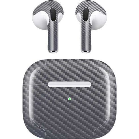 Silver Carbon Fiber Specialty Texture Material Apple AirPods (3rd Gen 2021) Skin