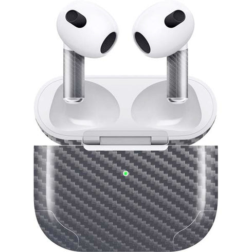 Silver Carbon Fiber Specialty Texture Material Apple AirPods (3rd Gen 2021) Skin