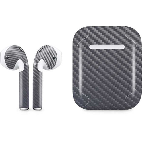 Silver Carbon Fiber Specialty Texture Material Apple AirPods Skin
