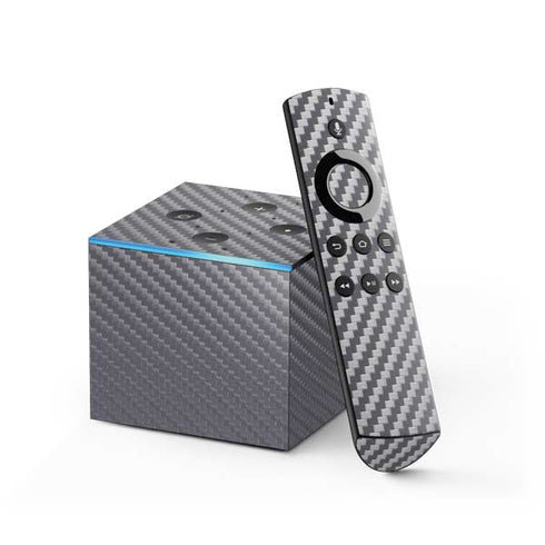 Silver Carbon Fiber Specialty Texture Material Fire TV Cube Skin