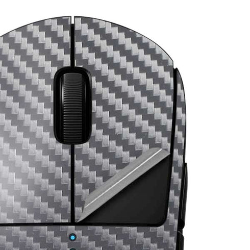 Silver Carbon Fiber Specialty Texture Material G Pro Wireless Gaming Mouse Skin