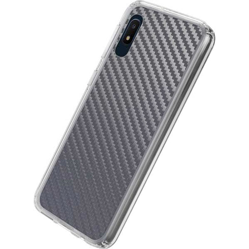 Silver Carbon Fiber Specialty Texture Material Galaxy A10e Clear Case