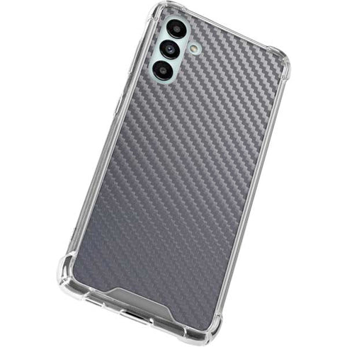 Silver Carbon Fiber Specialty Texture Material Galaxy A13 5G Clear Case
