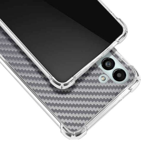 Silver Carbon Fiber Specialty Texture Material Galaxy A13 5G Clear Case
