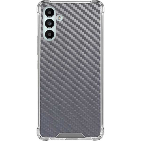 Silver Carbon Fiber Specialty Texture Material Galaxy A13 5G Clear Case