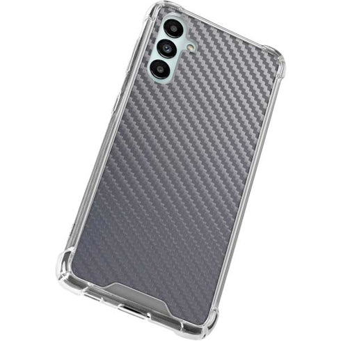 Silver Carbon Fiber Specialty Texture Material Galaxy A14 5G Clear Case