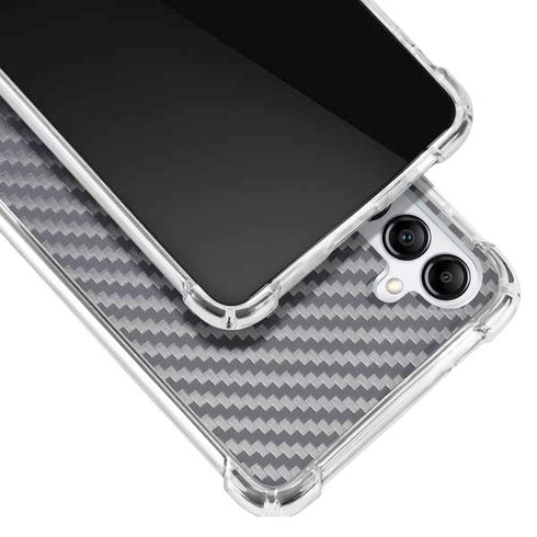 Silver Carbon Fiber Specialty Texture Material Galaxy A14 5G Clear Case