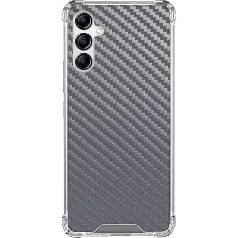 Silver Carbon Fiber Specialty Texture Material Galaxy A14 5G Clear Case