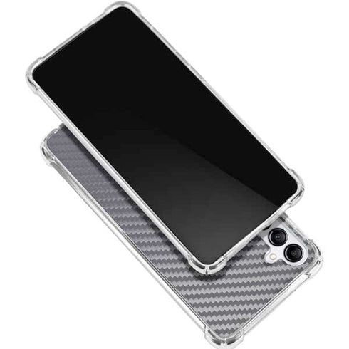 Silver Carbon Fiber Specialty Texture Material Galaxy A15 5G Clear Case