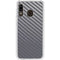 Silver Carbon Fiber Specialty Texture Material Galaxy A20 Clear Case