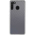 Silver Carbon Fiber Specialty Texture Material Galaxy A21 Clear Case