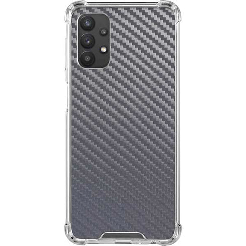 Silver Carbon Fiber Specialty Texture Material Galaxy A32 5G Clear Case