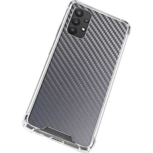 Silver Carbon Fiber Specialty Texture Material Galaxy A32 5G Clear Case