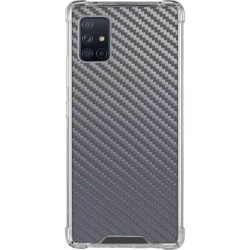Silver Carbon Fiber Specialty Texture Material Galaxy A51 5G Clear Case