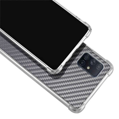 Silver Carbon Fiber Specialty Texture Material Galaxy A51 5G Clear Case