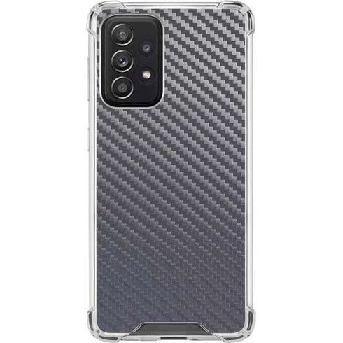 Silver Carbon Fiber Specialty Texture Material Galaxy A52 5G Clear Case