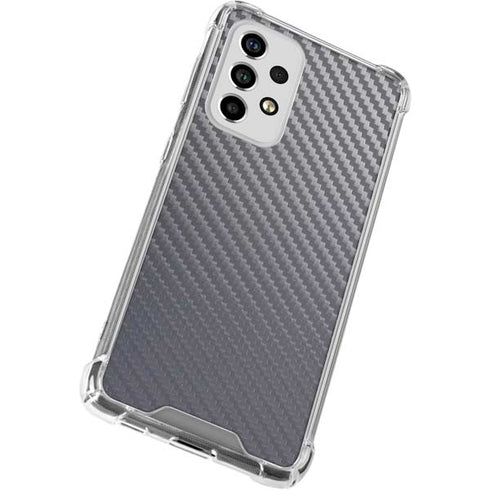 Silver Carbon Fiber Specialty Texture Material Galaxy A53 5G Clear Case